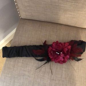 Black Belt with Red Flower